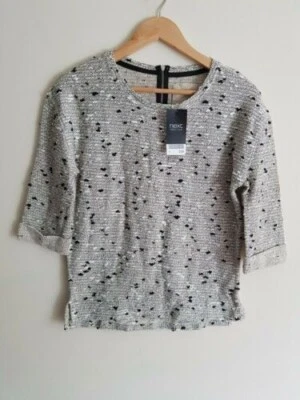 Next Size 6 textured 3/4 sleeve back zipper jumper top - Image 1 of 4