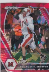 BEN ROETHLISBERGER RARE RED CRACKED ICE $$ PRIZMS Variation Footbal Card Steeler - Picture 1 of 2