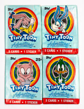 Vintage Topps 1991 Tiny Toon Adventures Trading Cards FOUR WAX PACKS Looney Tune