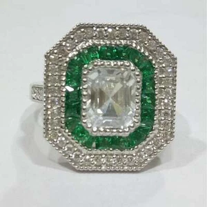 1Ct White Radiant Cut Simulated Diamond Engagement Ring In 925 Sterling Silver - Picture 1 of 4
