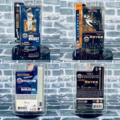 Minifiguras exclusivas del estadio McFarlane NY Mets David Wright y José Reyes Shea Foto 1 de 4