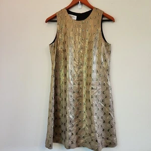 Helene Berman Tank eyelet Lace Midi Dress Women Sz 6 Party Glam Chic Classic - Picture 1 of 15