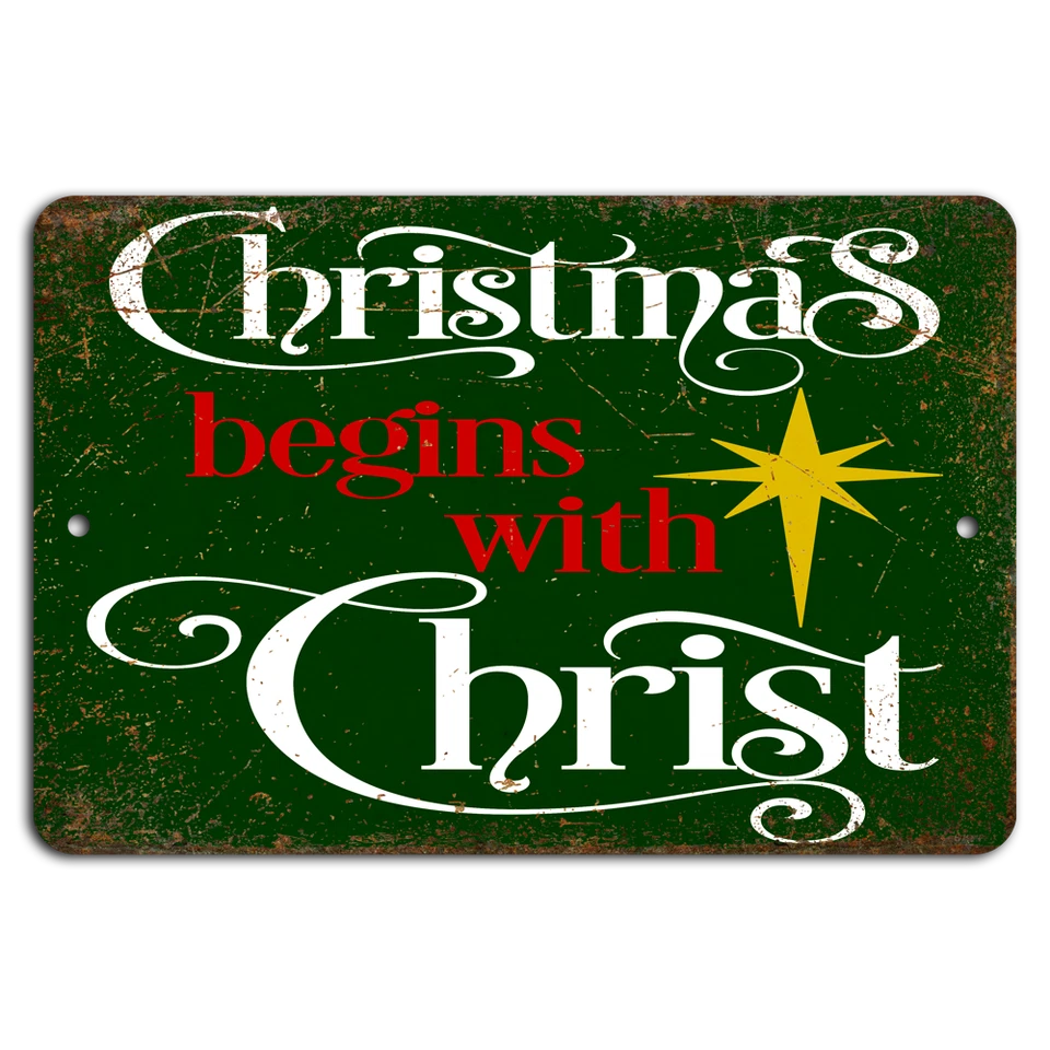 Rustic Green Christmas Sign: Celebrate with Christ - Image 1 of 1