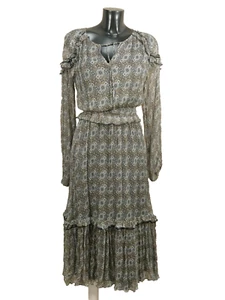 DIANE VON FÜRSTENBERG Damen Seiden Kleid 36 DE Grau Muster Neuwertig ( S 8161 ) - Bild 1 von 4