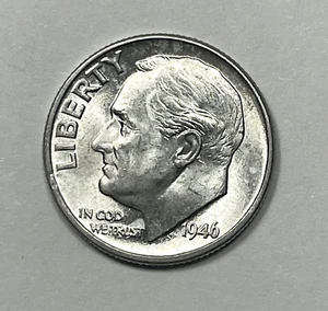 1946-D Roosevelt Dime 90% Silver Uncirculated  - Picture 1 of 2