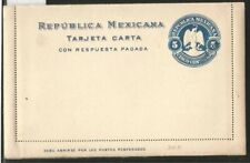 J) 1905 MEXICO, DIAGONAL PROOF, 5 CENTS LIGTH BLUE, EAGLE, POSTAL STATIONARY