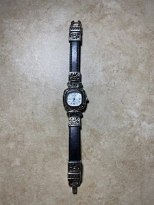 Women's Watch Rumors Quartz Bracelet Leather Strap Silver Tone Square Face - Picture 1 of 4