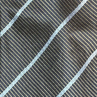 GIORGIO ARMANI MAN TAUPE & BLUE STRIPE SILK VISCOSE TIE MADE IN ITALY (£180+) Y2 - Image 1 of 4