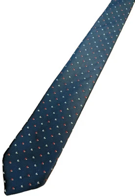 Corbata Tonino Firenze patrón geométrico azul poliéster corbata 57,5x3,5 vintage Foto 1 de 4