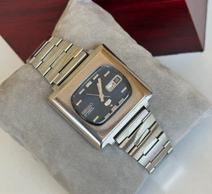 1970er Vintage Seiko 5 Automatic 6119-5401 Uhr Squared Tv original blau 38mm - Bild 1 von 24