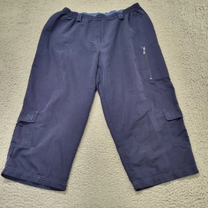 JMS Just My Size Caprihose Damengröße 1X Cargohose blau vorne flach mehrere Taschen - Bild 1 von 13