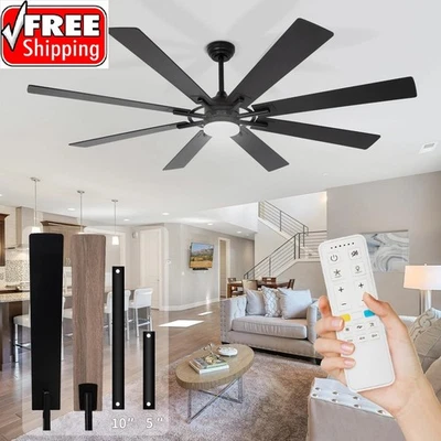 72 inch Large Ceiling Fans with Lights and Remote, Indoor/Outdoor Modern Ceil... - Image 1 of 4