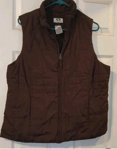 Izod Perform Brown Quilted Puffer Vest Breathable Performance - Picture 1 of 4