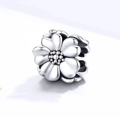 Charm Perle Blume Blüte Bead 925 Silber  - Anhänger für Armband - Bild 1 von 2