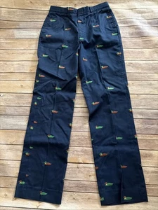 Vintage Mallard Duck bestickte Hose Herren 30 31 blau bestickt adrette Chino - Bild 1 von 7