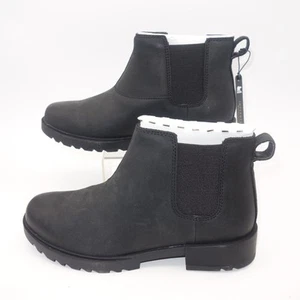 NEW Sorel Emelie II Chelsea Waterproof Black Sea Salt Leather Boots Women's 5.5 - Picture 1 of 10