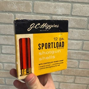 JC Higgins Empty Ammo Box Sears Roebuck 12 GA Sportload 25 Shotgun Shells - Picture 1 of 5