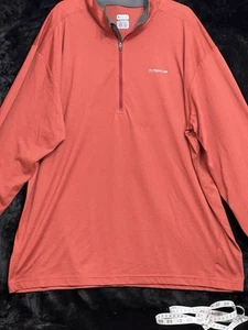 Columbia Titanium Mens Burnt Orange/Grey Pullover SzXXL 1/4 Zip Long Sleeve Lite - Picture 1 of 17