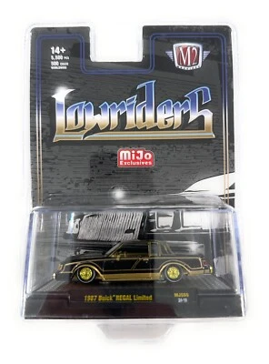 chase! M2 1987 BUICK REGAL LIMITED LOW RIDERS 1:64 BLACK & SILVER 31500-MJS69 - Image 1 of 4