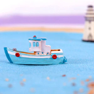Boat Yacht Mediterranean Sea Model Figurine Aquarium Ornament Craft Decor Ho';x - Picture 1 of 7