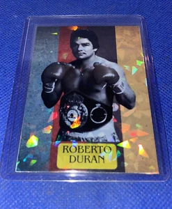 Roberto Duran Boxing Legend Custom Retro Poster Style Refractor Holofoil Card - Picture 1 of 4
