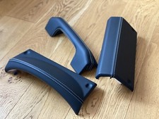 Land Rover Defender 90 110  Dash Trims Genuine Black Leather And White Stitch.