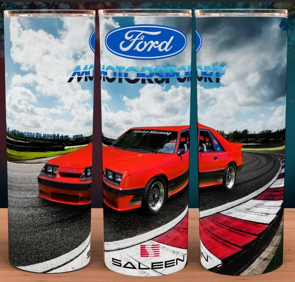 Vaso de copa Ford Motorsports Fox Body Saleen rojo Mustang 20 oz Foto 1 de 1