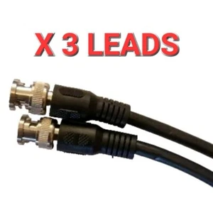  BNC Plug To BNC Plug  Lead  Cable Fly lead  75 Ohm RG59 Length 2 M Pack Of 3 - Picture 1 of 2
