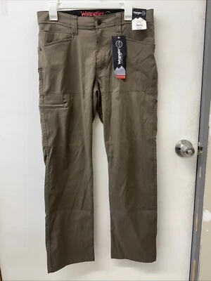 NUEVO CON ETIQUETAS - Pantalones utilitarios rectos sintéticos marrones talla 32x30 Wrangler ATG para hombre Foto 1 de 4
