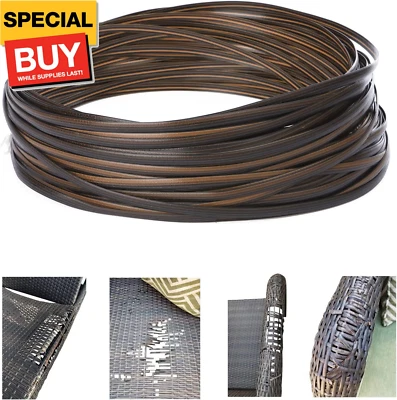 Suministros de reparación de mimbre de 120 pies, marrón oscuro degradado de dos tonos con tira marrón claro Foto 1 de 4