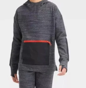 Neu Jungen All in Motion Kapuzenpullover mit vorderer Reißverschlusstasche Größe 14 - Bild 1 von 6