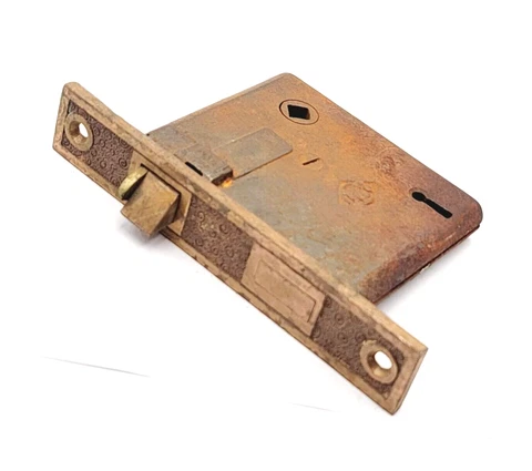 Vintage Bronze Swirls Mortise Lock Door Hardware Skeleton Keyhole NO Key Cover