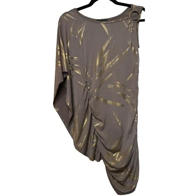 Mini Vestido Body Central Bodycon Marrón/Dorado con Manga Mariposa Gorra Junior Talla M Foto 1 de 4