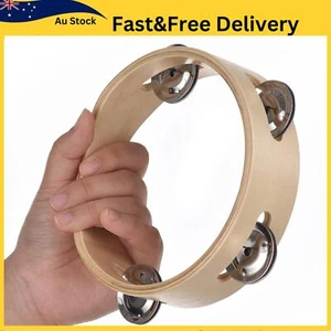 6" Single Row Wood Tambourine: Pleasurable Jingle Sound for All Occasions - Picture 1 of 9