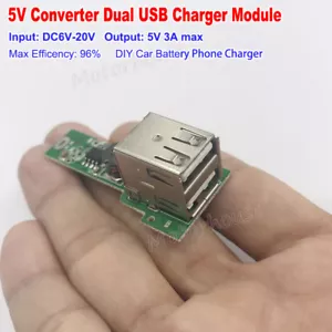 Dual USB DC-DC Buck Step-down Converter 9V 12V to 5V 3A Phone Charger Module - Picture 1 of 4