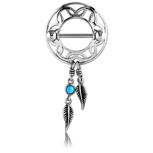 Piercing Nipple Indianstyle Traumfänger Federn Intimpiercing Brustpiercing Intim - Bild 1 von 1