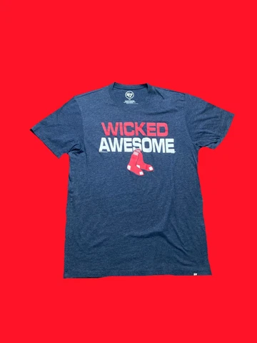 Boston Red Sox Wicked Awesome 47 Brand T Shirt Mens Size S Navy Blue Cover