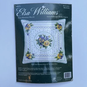 Elsa Williams PENSAMIENTO ROMANCE ALMOHADA Kit Bordado Floral 00474 15x15" Sellado NUEVO - Imagen 1 de 5