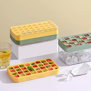 Eiswürfelform Silikon 64 Eiswürfel mit Deckel Eiswürfelbehälter Ice Cube Tray DE - Bild 1 von 17