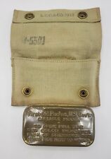 WW1 Army Military Dated 1918 Web Field Gear Pouch & Carlisle Model First Aid Kit