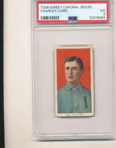 t206 Piedmont 350/30 Charley carr Indianpolis Portrait psa 3 vg bm4 trading card - Picture 1 of 2
