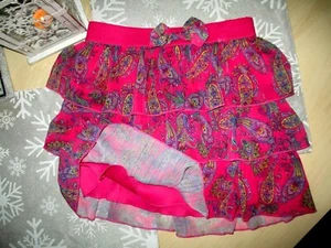 D Signed Pink Paisly Ruffle Skirt girls sz L - Picture 1 of 1