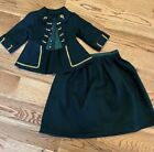 American Girl Doll Felicity Riding Outfit Green Gold Jacket Skirt Equestrian Set
