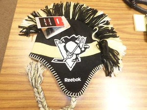 NHL Pittsburgh Penguins Mohawk Tassel Knit Beanie Hat BOYS SIZE 8-20 NWT - Picture 1 of 3