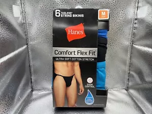 EINGESTELLT Neu Hanes Comfort Flex Fit Herren String Bikini 6er Pack Medium Unterwäsche - Bild 1 von 3