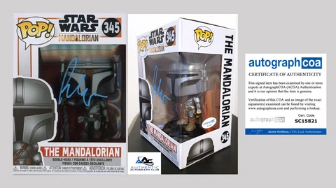 PEDRO PASCAL AUTOGRAPH SIGNED THE MANDALORIAN FUNKO POP 345 STAR WARDS ACOA Cover
