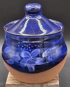 Vintage handbemalte Zuckerdose mit Tondeckel Puerto Rico Künstler signiert wie besehen - Bild 1 von 5