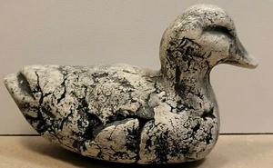 Hand Crafted Duck Figurine Gray with Black Mottled Pattern 3.25 x 4'' - Picture 1 of 5