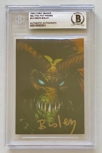 SIMON BISLEY SIGNED 1993 COMIC IMAGES P2 RARE SSP SP BECKETT AUTHENTIC AUTO - Picture 1 of 2