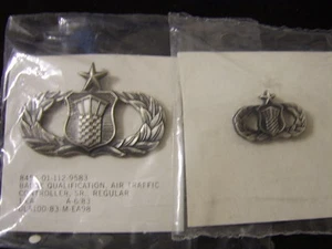 USAF SENIOR AIR TRAFFIC CONTROLLER QUAL BADGE NIP MINI & FULL SIZE - Picture 1 of 3